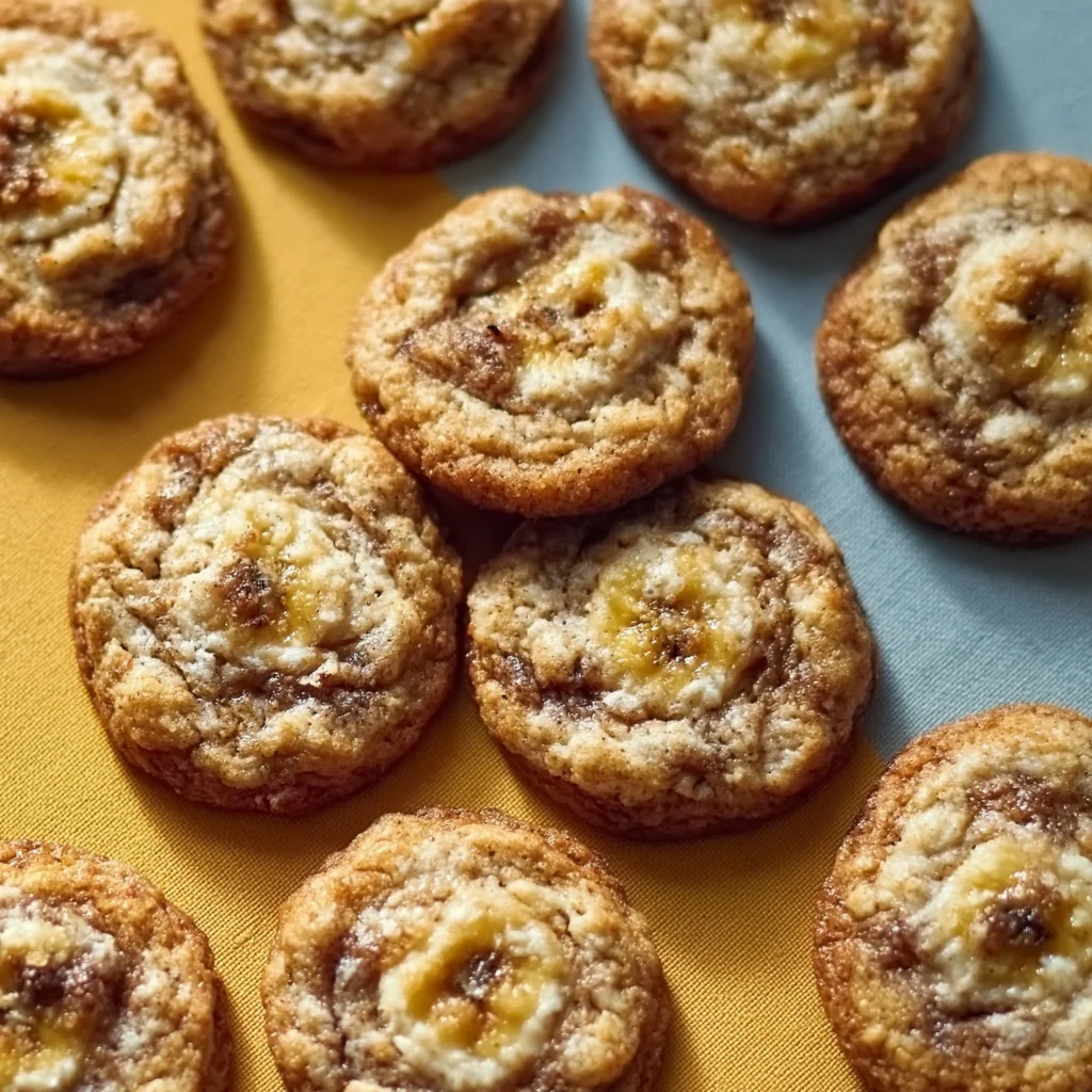 Chewy banana bread cookies with ripe bananas and chocolate chips