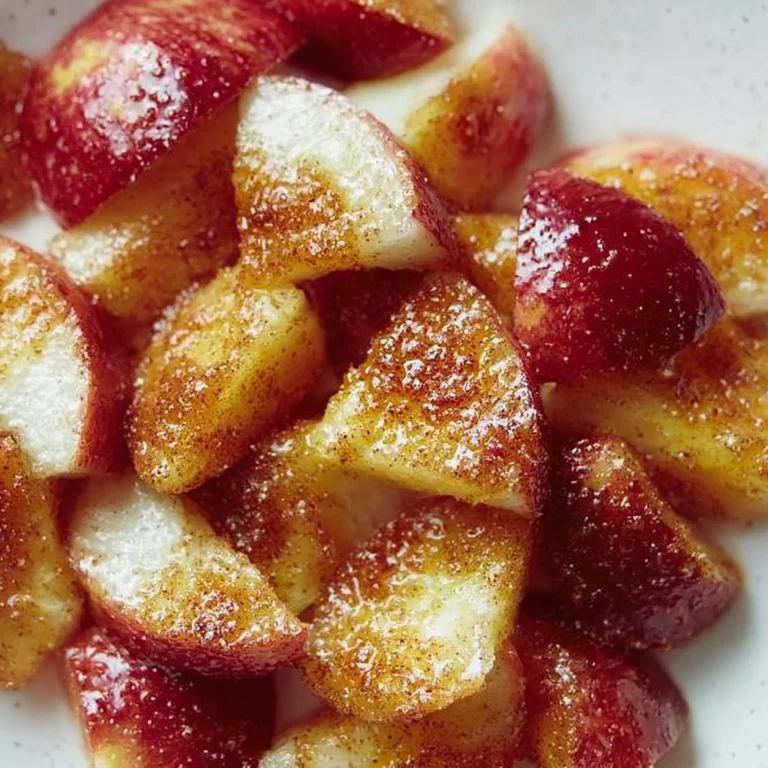 Healthy cinnamon apples topped with spices for a nutritious snack.