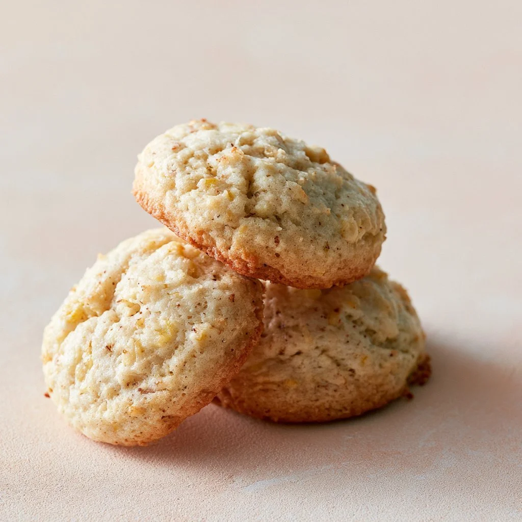 Chewy banana bread cookies baked to perfection with a golden brown finish