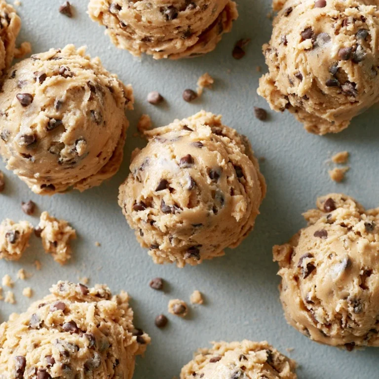 Delicious edible cookie dough in a bowl with chocolate chips