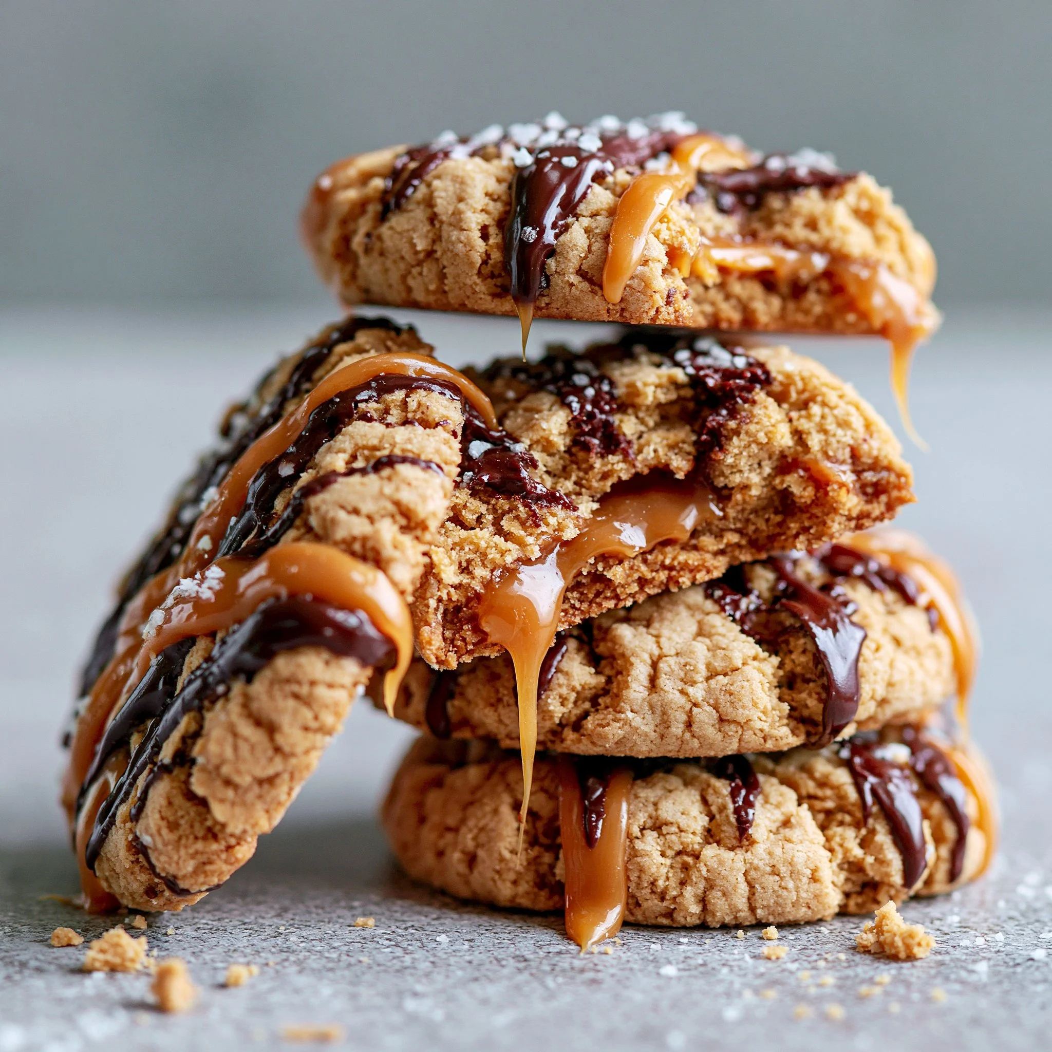 Peanut Butter Chocolate Caramel Cookies